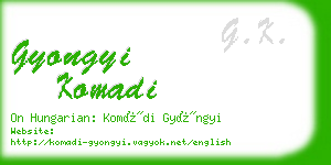 gyongyi komadi business card